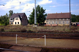 Lauchhammer, Blick vom Bahnhof über die Gleise