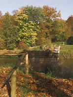 Zerstörte Brücke nach Polen im Muskauer Park